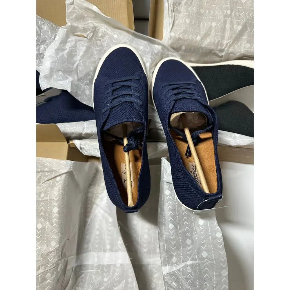 3 New NWT women zodiac 10 M Navy Blue classic fabric canvas walk flat walk shoes